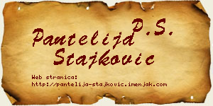 Pantelija Stajković vizit kartica